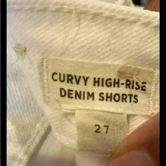 Madewell Relaxed Slouchy Fit Frayed Cut Off Rigid Denim Shorts Vintage White - Picture 6 of 6